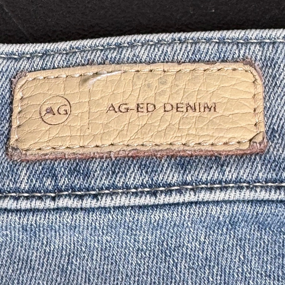 AG Adriano Goldschmied Farrah Boot Crop High Rise Jeans Light Wash Raw Hem 32 - Picture 5 of 9